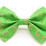 Green Mini Candy Cane Bow Tie