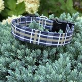 XS Blue Plaid Limited Edition Dog Collar