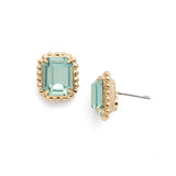 Aquamarine Octavia Scalloped Stud Earrings
