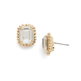 Crystal Octavia Scalloped Stud Earrings