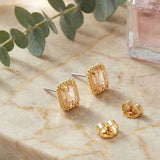 Golden Shadow Octavia Scalloped Stud Earrings