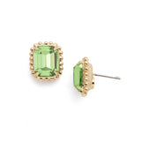 Peridot Octavia Scalloped Stud Earrings