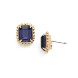 Purple Velvet Octavia Scalloped Stud Earrings