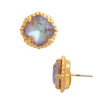 Cappuccino Delite Cushion-Cut Solitaire Stud Earrings