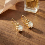 Golden Goddess Round Crystal Dangle Earrings