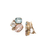 Coastal Mist Emerald Cluster Clip Earring