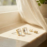 Crystal Octavia Stud Earrings- Gold