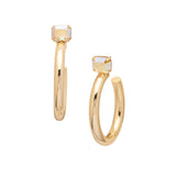 Crystal Aurora Borealis Keeley Emerald Cut Hoop Earrings