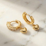 Sorrelli Mini Heart Embellished Huggie Hoop Earrings
