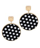Black and White Polka Dot Round Earrings