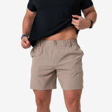 Everyday Shorts- Cobblestone Khaki  7in.