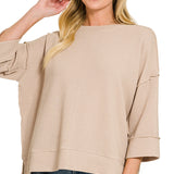 Cocoa Double Knit 3/4 Sleeve Top
