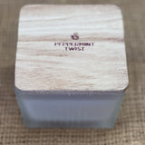Frosted Glass Peppermint Twist Candle
