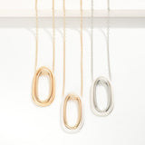 Long Chain Featuring Metal Oval Pendant
