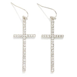 Rhinestone Studded Cross Earring