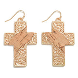 Filigree Cross Drop Earrings