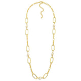 Oval Link Necklace Featuring Pearls