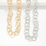 Hammered Metal Hoops Necklace