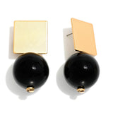 Black Metal Tone Drop Earrings