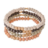 Four Beaded Bracelets with Gold Accents