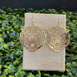 Gold Tiger Filigree Earrings