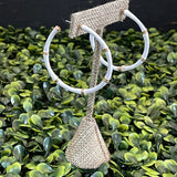 White & Gold Hoops