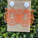 Orange Tiger Filigree Earrings