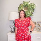 The Everly Crimson Elephant Dress