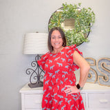 The Everly Crimson Elephant Dress