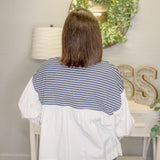 Front Tie Stripe Top – Navy & White