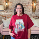 Patchwork Region Appliqué Oversized Sweatshirt Top