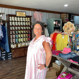 Pink Flutter A-Line Dress
