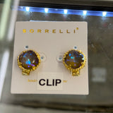 Cappuccino Delite Cushion Cut Solitaire Clip On Earring