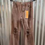 Risen High Rise Distressed Straight Leg Pants