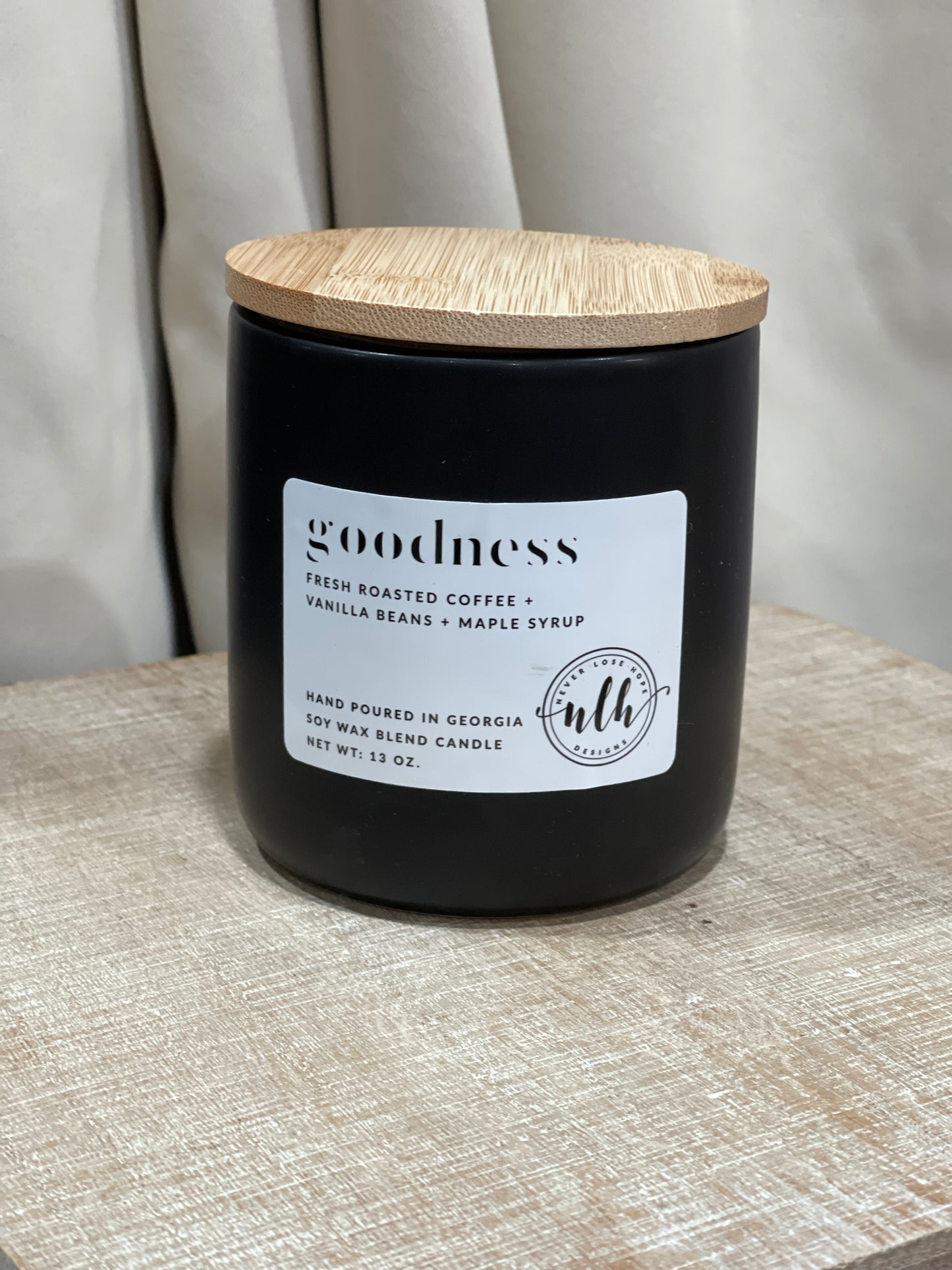Goodness" 13 oz. soy wax blend candle