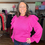 Magenta Dream Ruffle Sweater