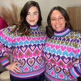 Multi Heart Novelty Sweater