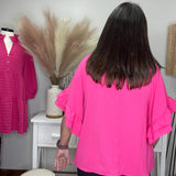 Radiant Elegance: Solid Key Hole Tie Flared Top