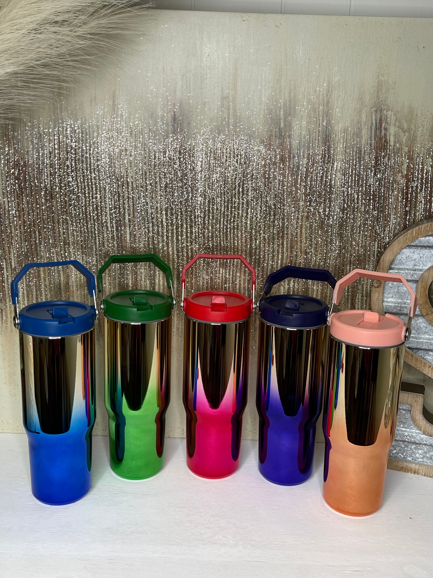 Radiant Reflections 30 oz Stainless Steel Flip Straw Tumbler
