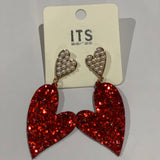 Glitter Heart Earrings