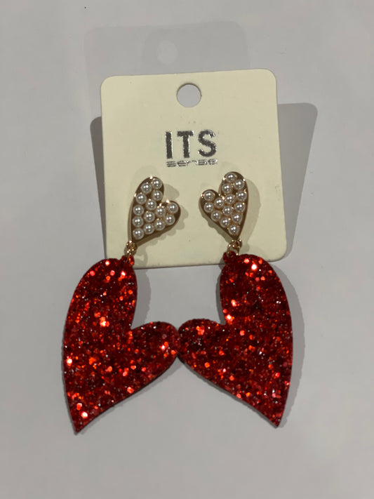 Glitter Heart Earrings