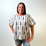 Whimsy Ribbons Puff Sleeve Top
