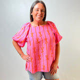Whimsy Ribbons Puff Sleeve Top