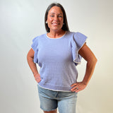 Jodifl Meadow Ruffle Short Sleeve Top Lavender