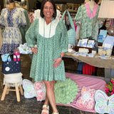 Emerald Dandelion Printed Dress