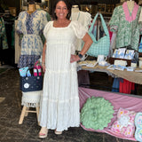 Umgee Cream Tiered Maxi Dress