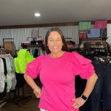 Bubbly Bliss Half-Bubble Sleeve Top