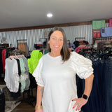 Bubbly Bliss Half-Bubble Sleeve Top