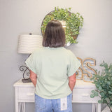 On the Go French Terry Crop – Sage Mint