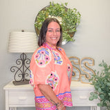 Umgee Embroidered Floral Blouse